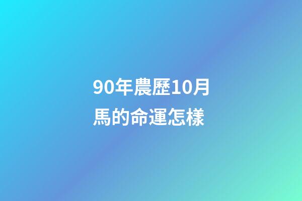 90年農歷10月馬的命運怎樣 (90年10月份屬馬的人命運)